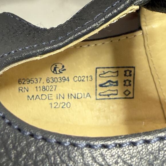 Mini Boden LEATHER T-BAR FLATS Girl’s EU 36 US 4 Navy Hook & Loop Maryjane Shoes - Picture 7 of 12